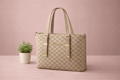 Chlèo Monogram Signature M Tote Bag – Classic Cream - Nishat Creative Store