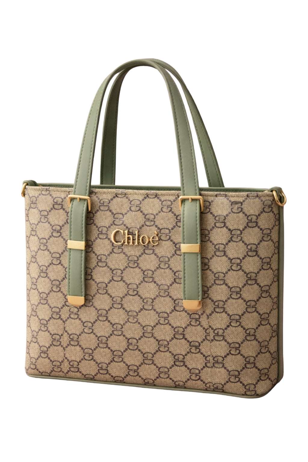 Chloé Monogram "GD" Tote Bag with Sage Green Accents - Nishat Creative Store