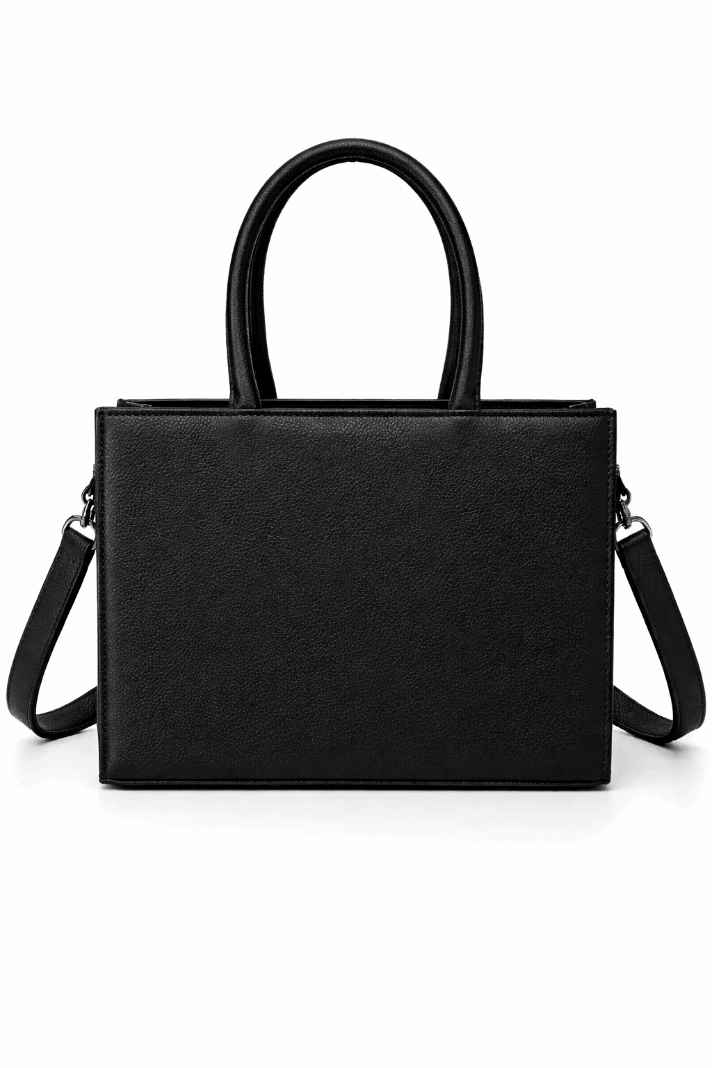 Classic Black Vegan Leather Satchel - Nishat Creative Store