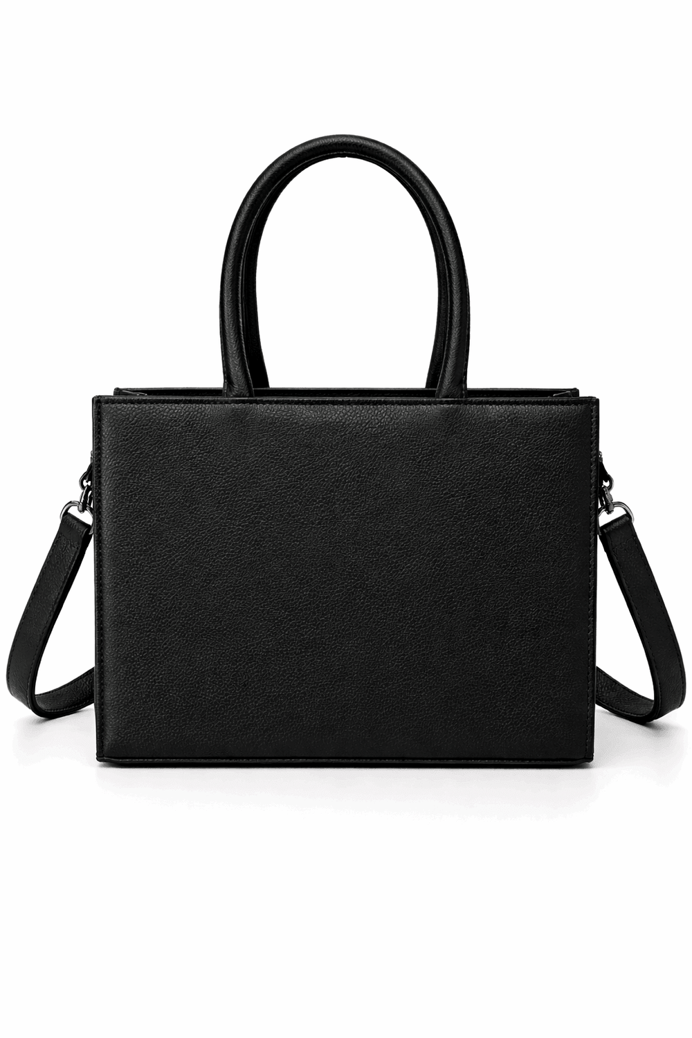 Classic Black Vegan Leather Satchel - Nishat Creative Store