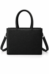 Classic Black Vegan Leather Satchel - Nishat Creative Store