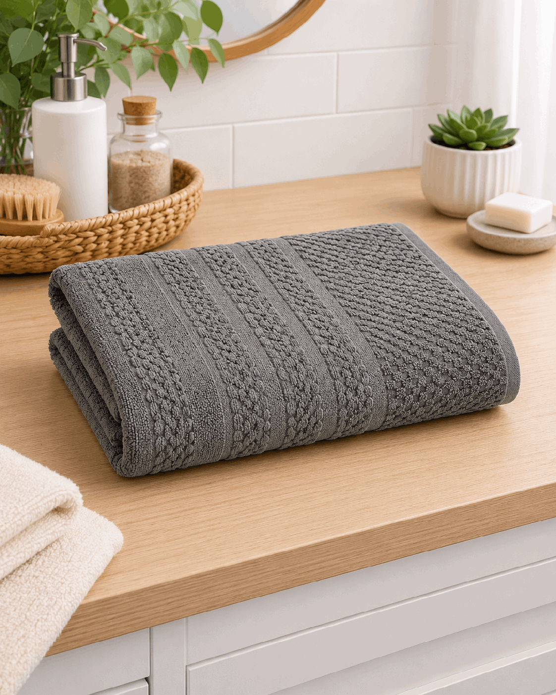 Classic Cotton Bath Towel Popcorn Pattern - Nishat Creative Store