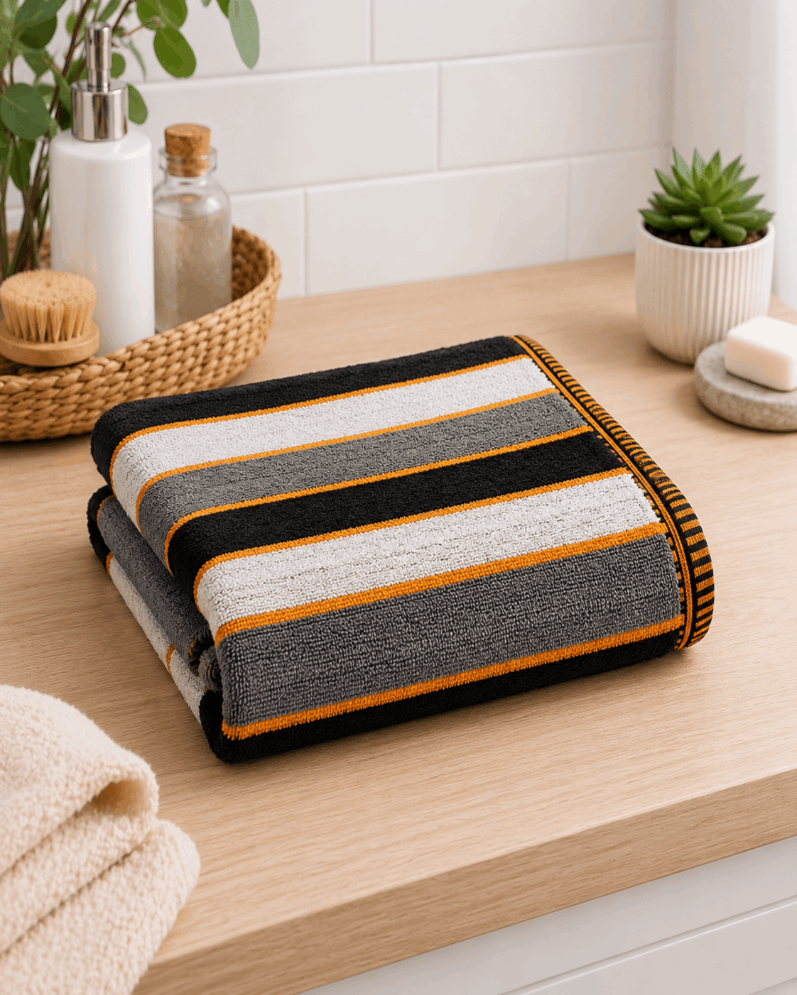 Classic Cotton Multi Stripe Bath Towel - Nishat Creative Store