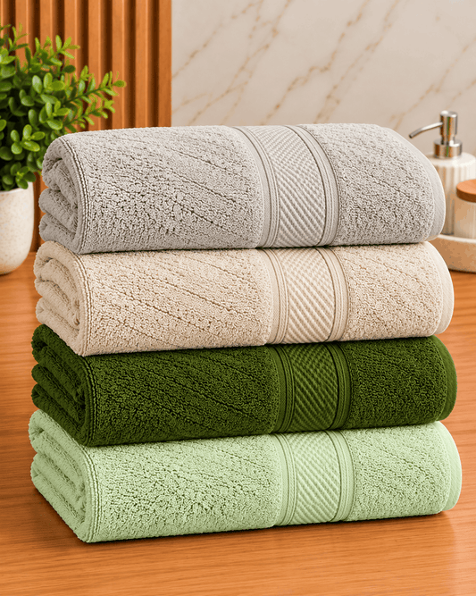 Classic Diamond Border Bath Towel - Nishat Creative Store
