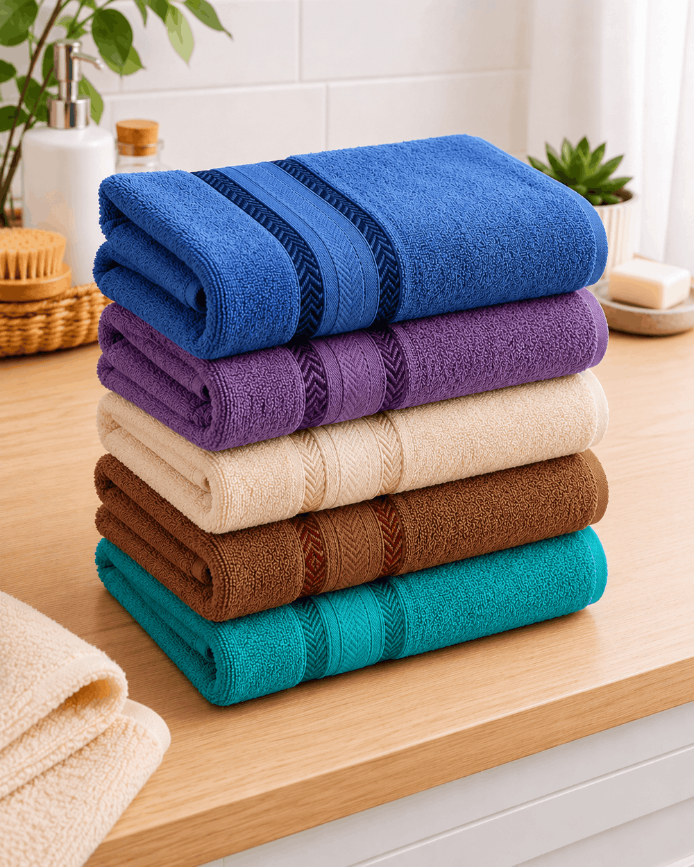 Cotton Hand Towel Nordic Border Set of 2 - Nishat Creative Store