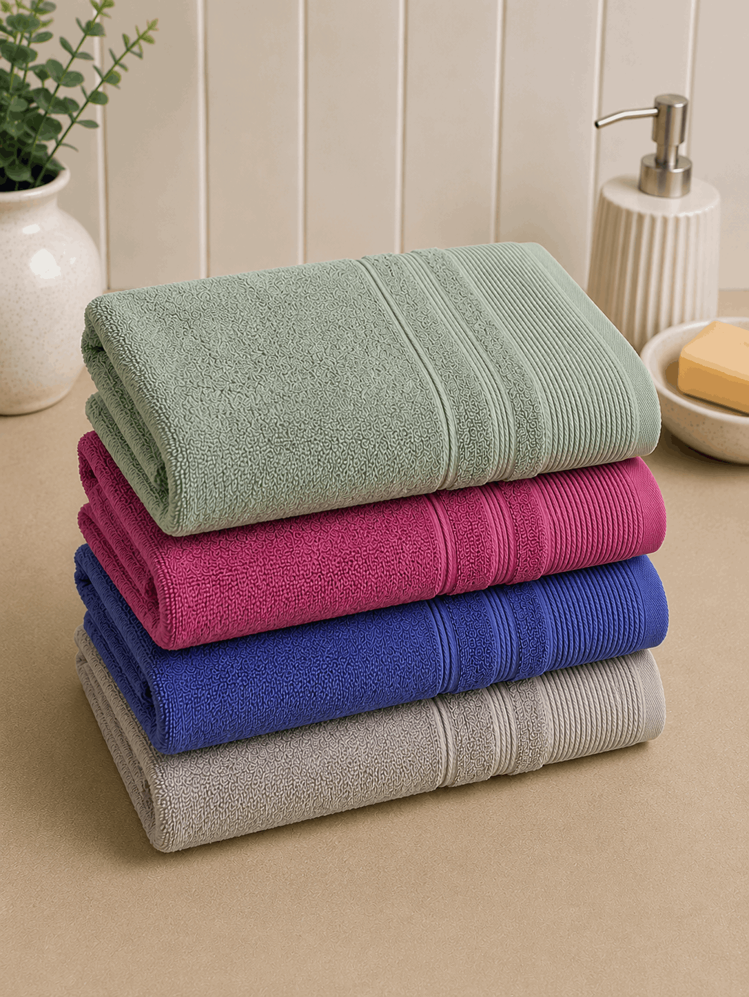 Cotton Ribed Bath Towel - Nishat Creative Store