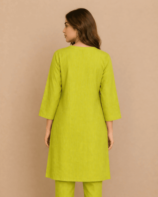 Daisy Floral Embroidered Cotton Kurta - Nishat Creative Store