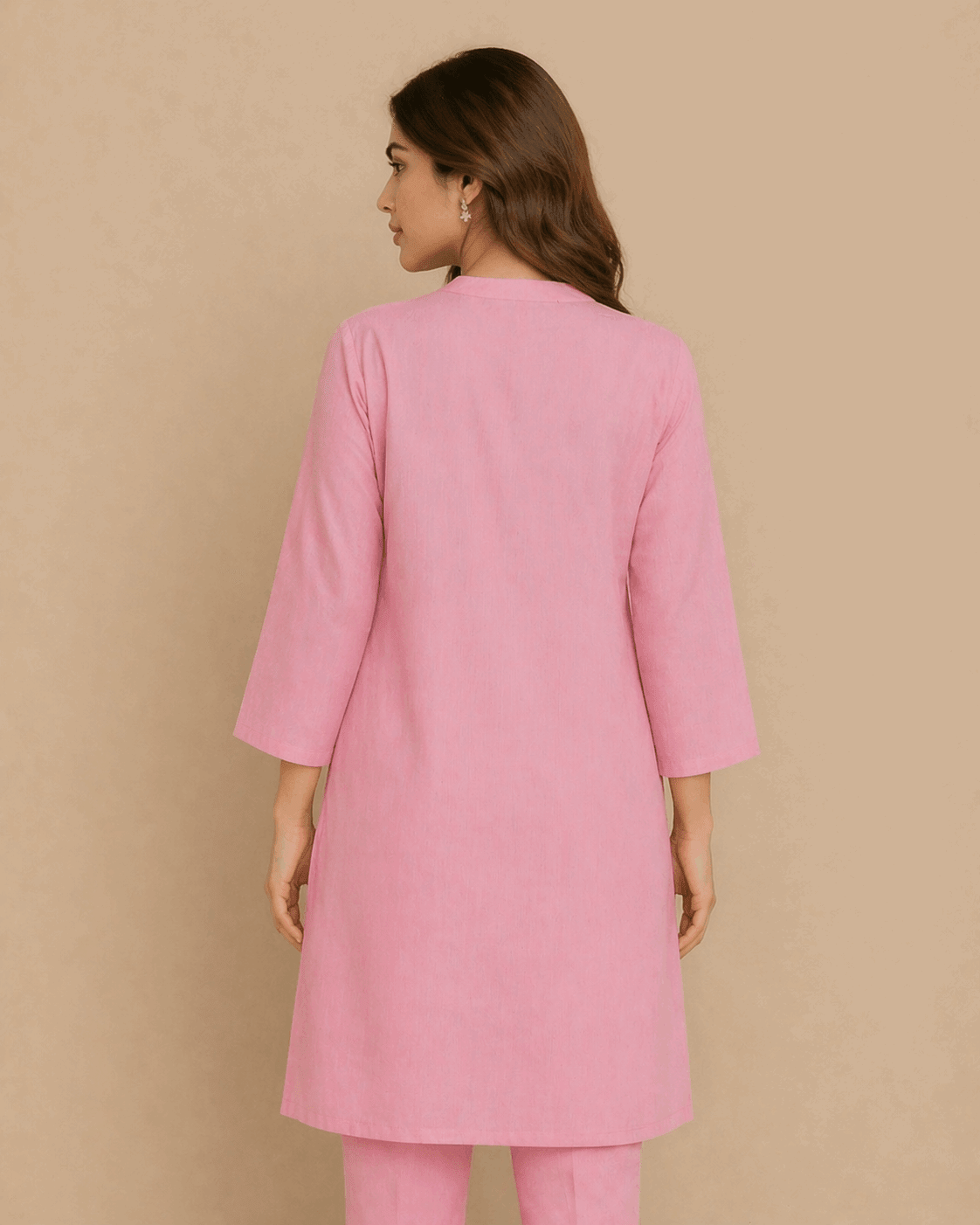 Daisy Floral Embroidered Cotton Kurta Soft Pink - Nishat Creative Store