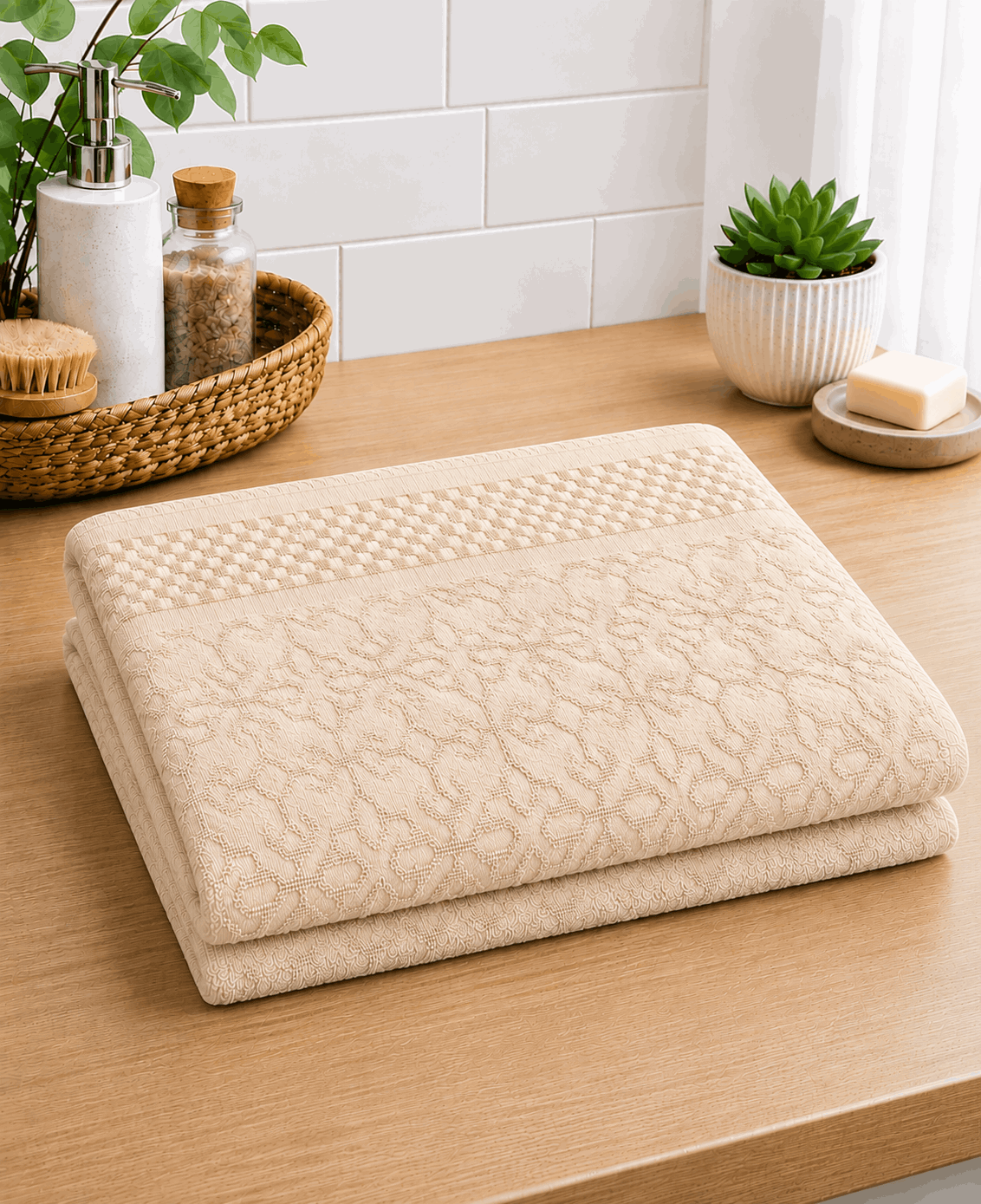 Damask Pattern Bath Towel - Nishat Creative Store