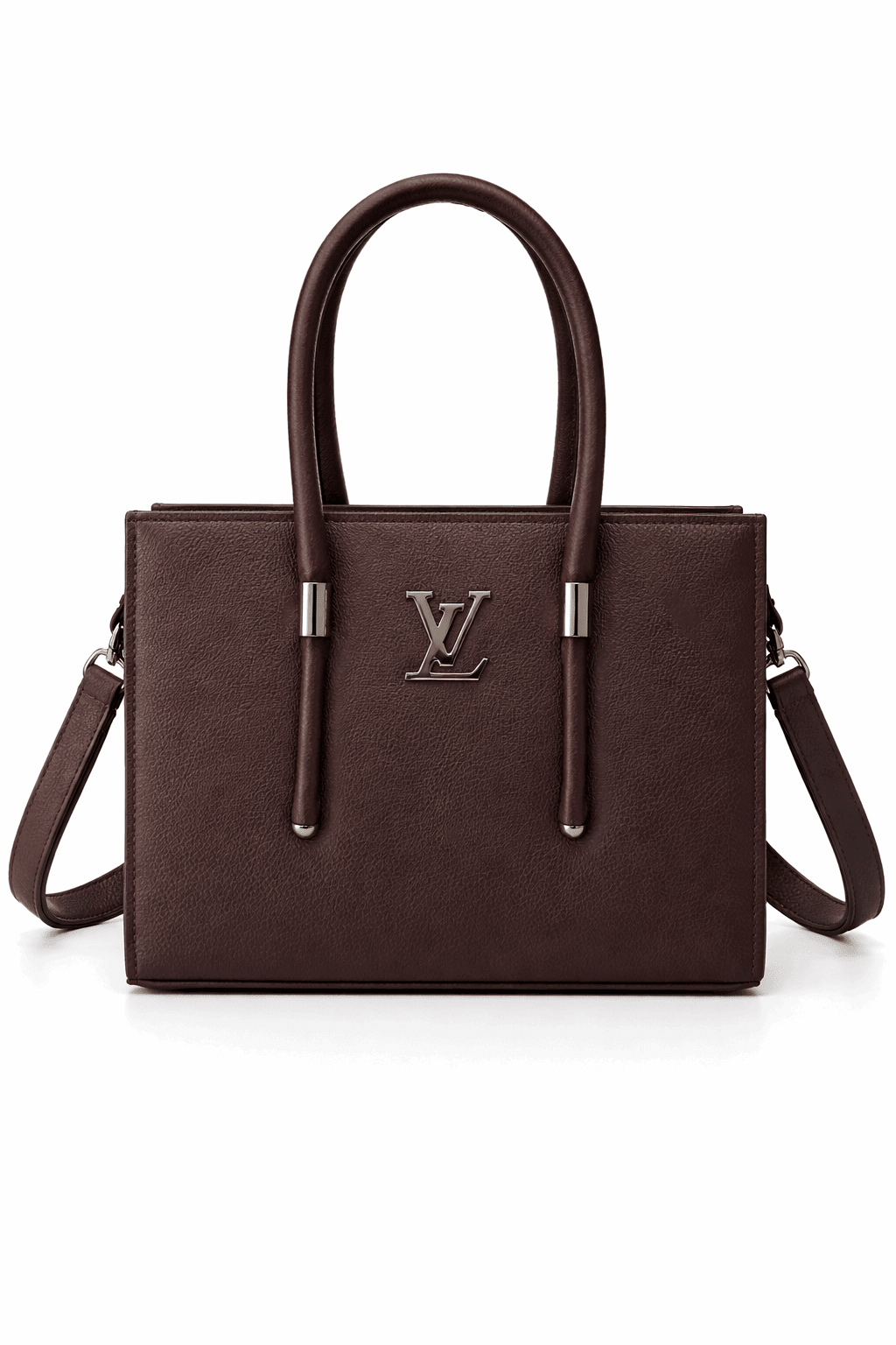Dark Brown Vegan Leather Satchel - Nishat Creative Store