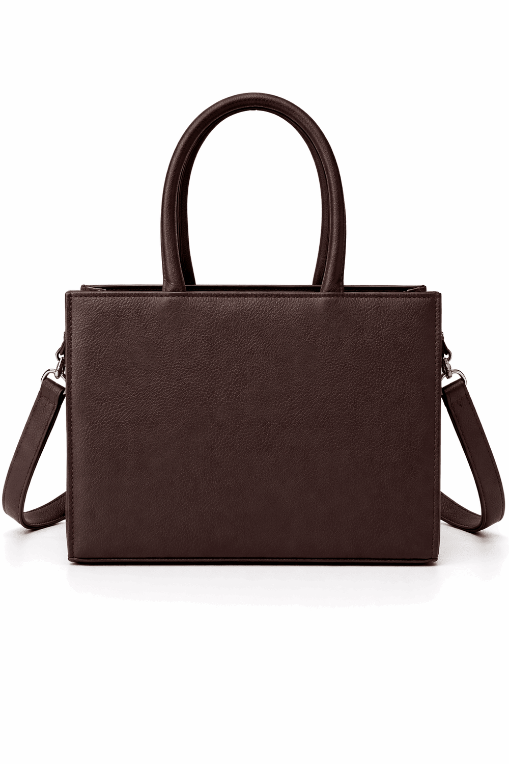 Dark Brown Vegan Leather Satchel - Nishat Creative Store