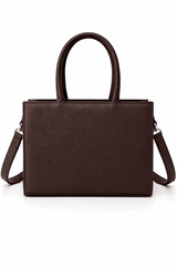 Dark Brown Vegan Leather Satchel - Nishat Creative Store