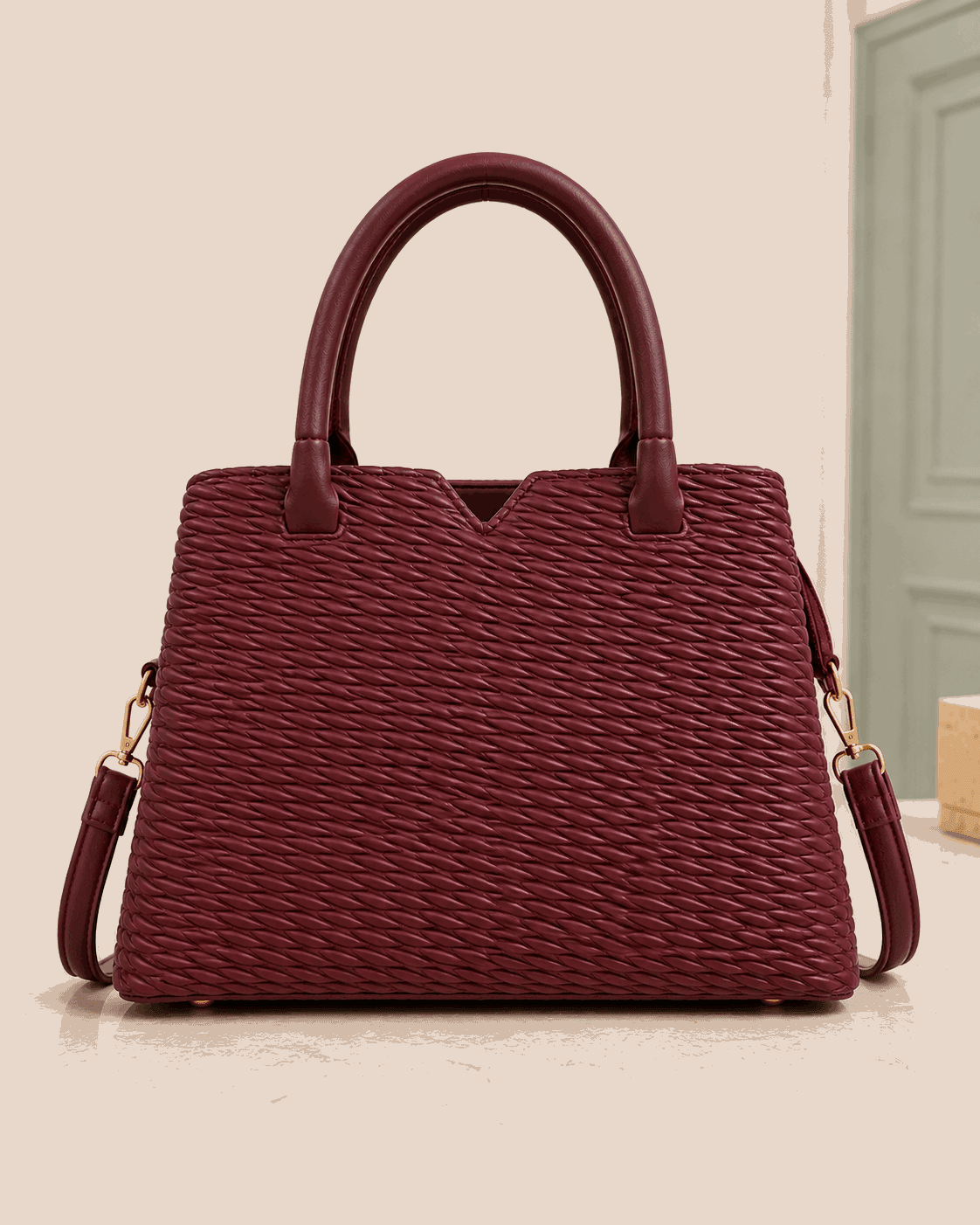 D.BERRY Quilted Leather Satchel - Nishat Creative Store