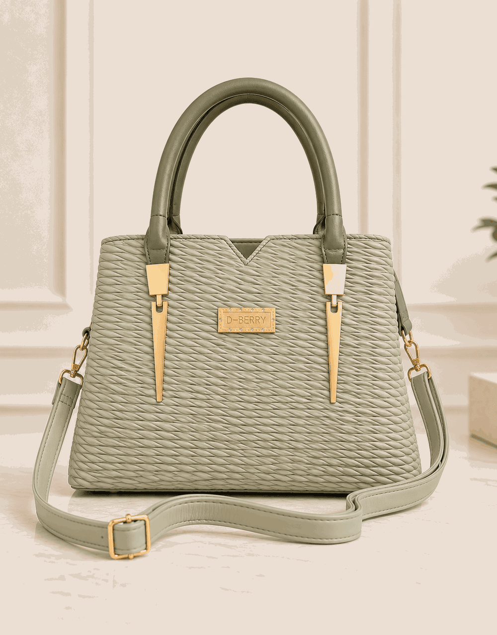 D.BERRY Quilted Leather Satchel - Nishat Creative Store