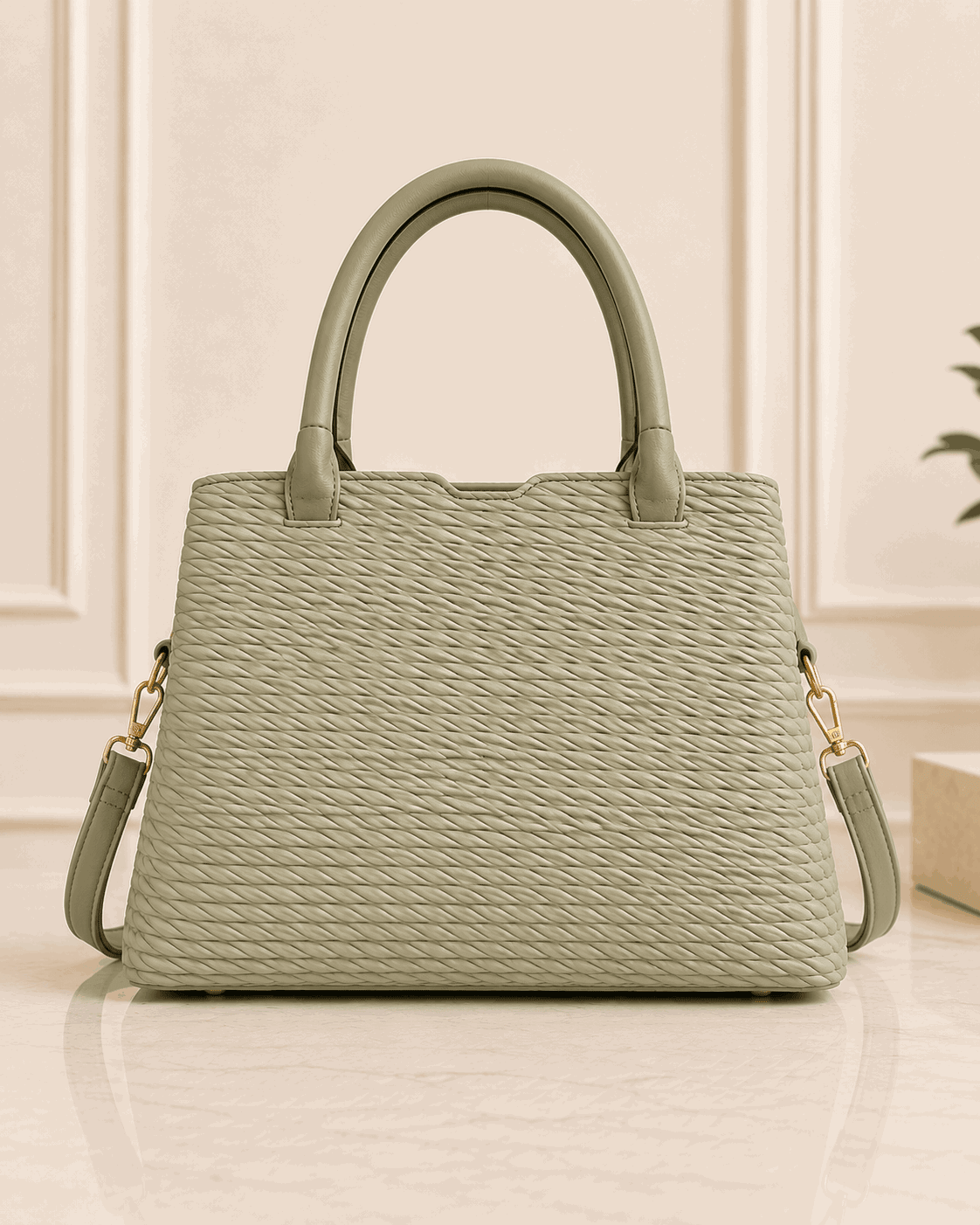 D.BERRY Quilted Leather Satchel - Nishat Creative Store