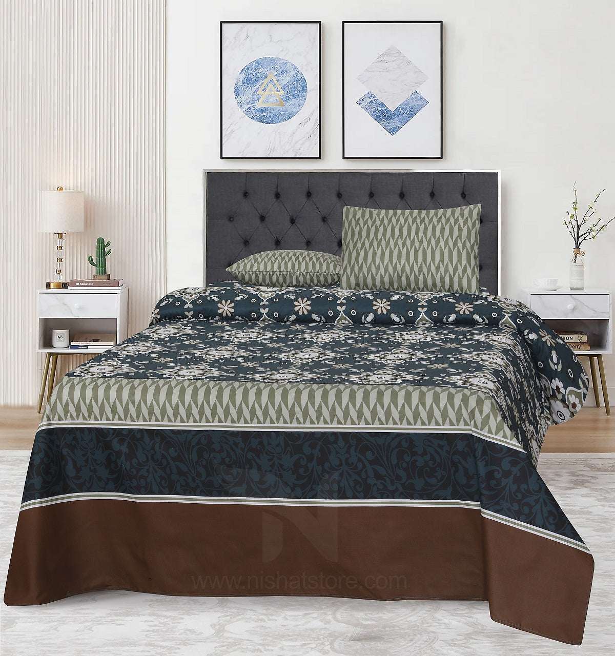 Double Bed Sheet Design NC-C 7153 - Nishat Creative Store