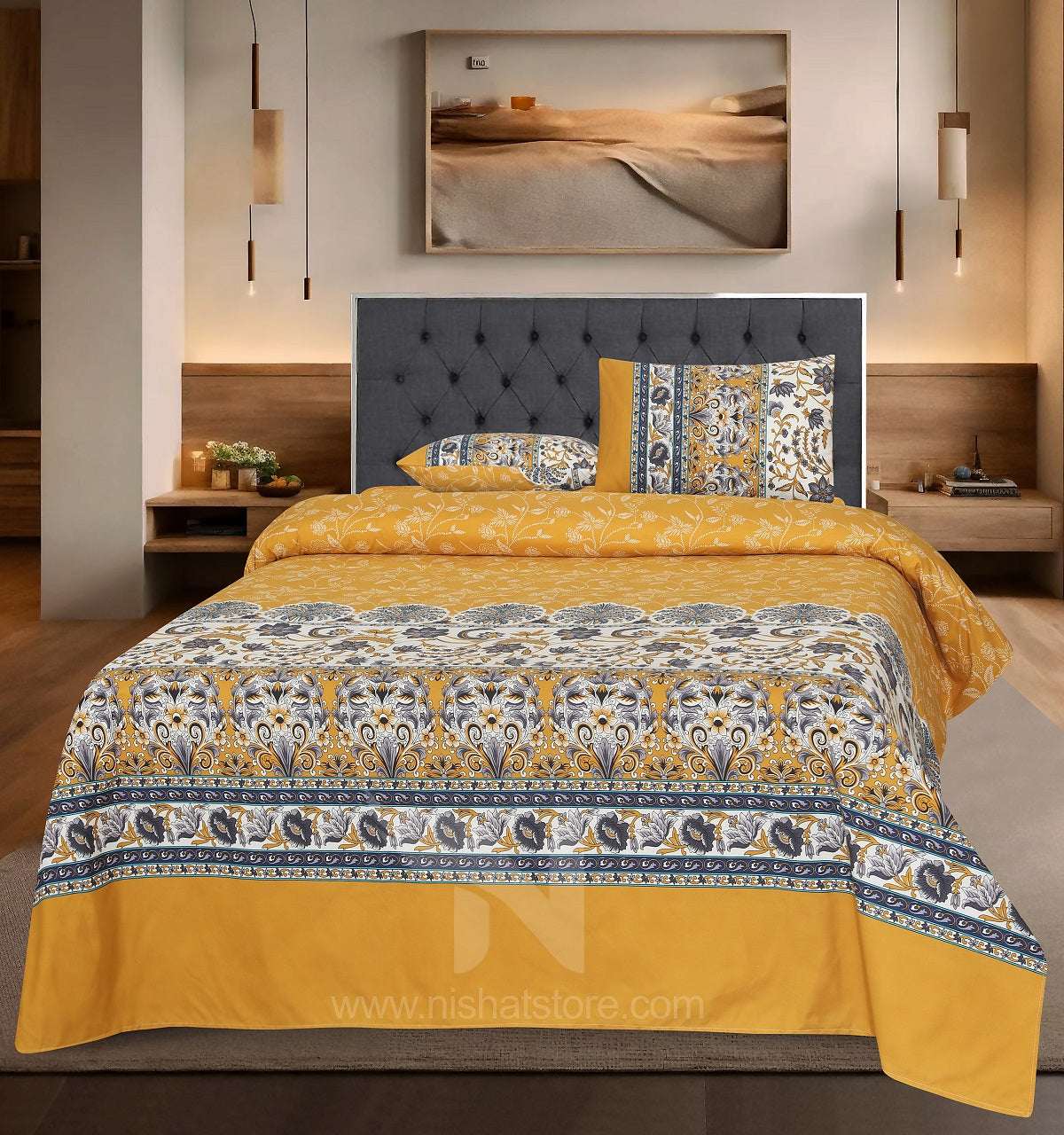 Double Bed Sheet Design NC-C 7173 - Nishat Creative Store