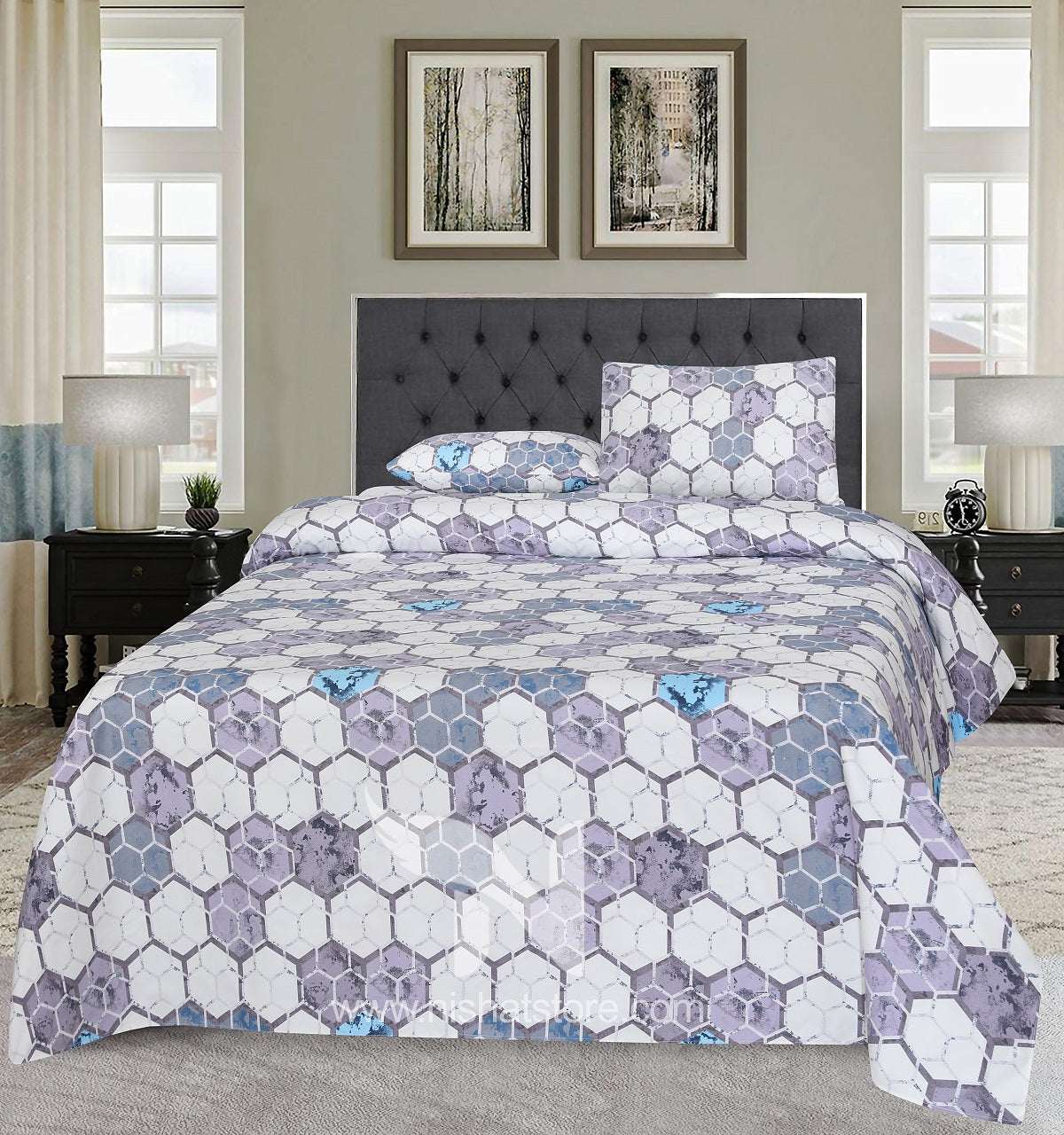 Double Bed Sheet Design NC-C 7177 - Nishat Creative Store