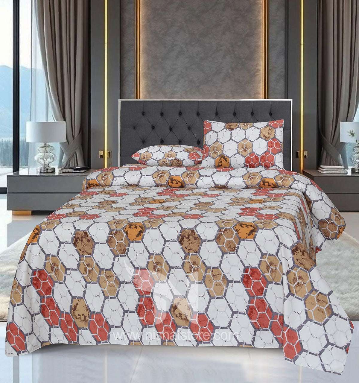 Double Bed Sheet Design NC-C 7183 - Nishat Creative Store