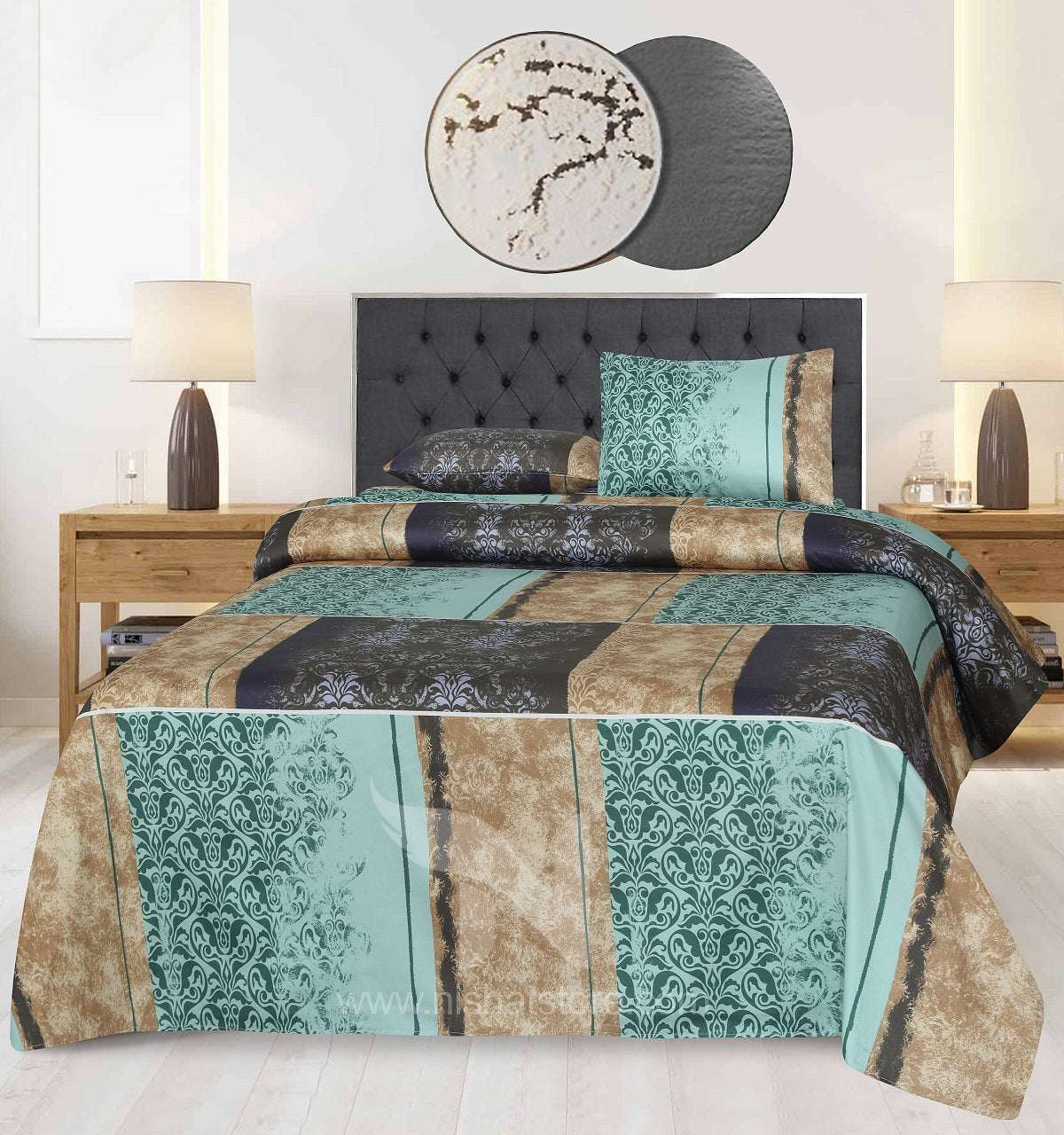 Double Bed Sheet Design NC-S 7057 - Nishat Creative Store