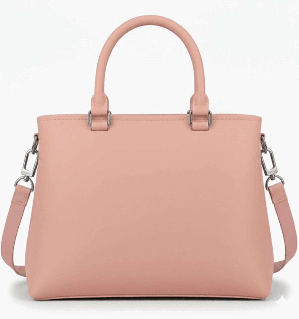Dual-Handle Crossbody Bag with Brown Stripe and Bow - Nishat Creative Store