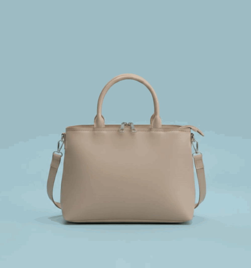 Dual-Handle Crossbody Bag with maroon Stripe and Bow - Nishat Creative Store