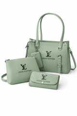 Elegant 3-Piece Green Handbag Set - Nishat Creative Store