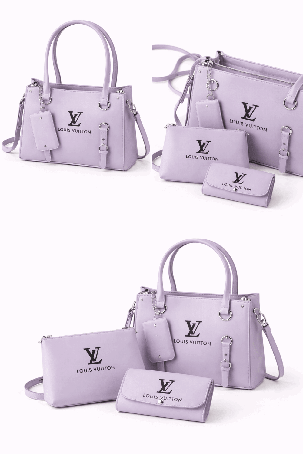 Elegant 3-Piece Lavender Handbag Set - Nishat Creative Store