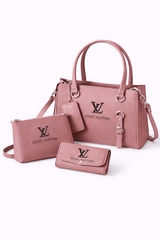 Elegant 3-Piece Pink Handbag Set - Nishat Creative Store