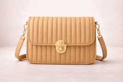 Elegant Beige Pleated Crossbody Bag - Nishat Creative Store