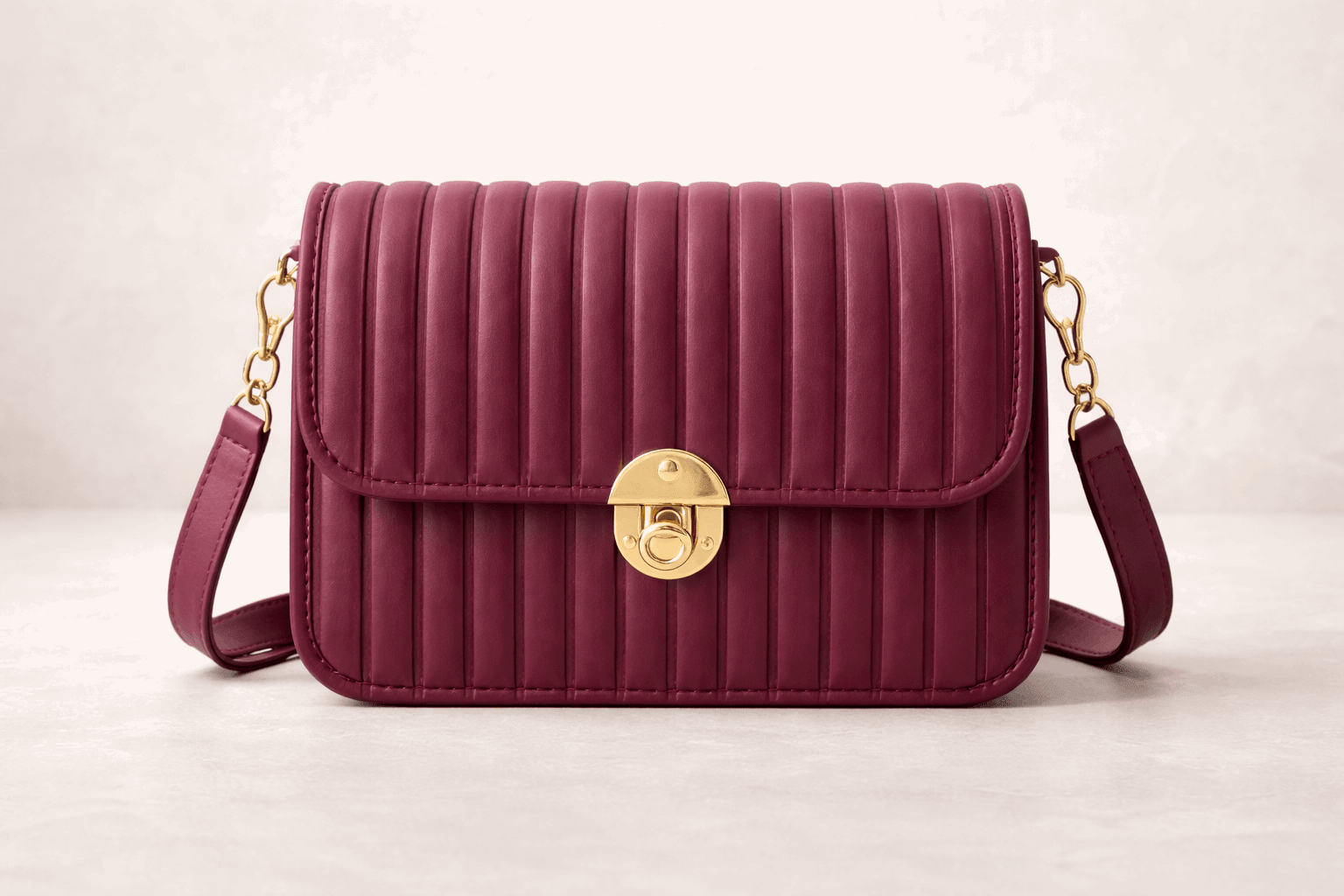 Elegant burgundy Pleated Crossbody Bag - Nishat Creative Store