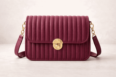 Elegant burgundy Pleated Crossbody Bag - Nishat Creative Store