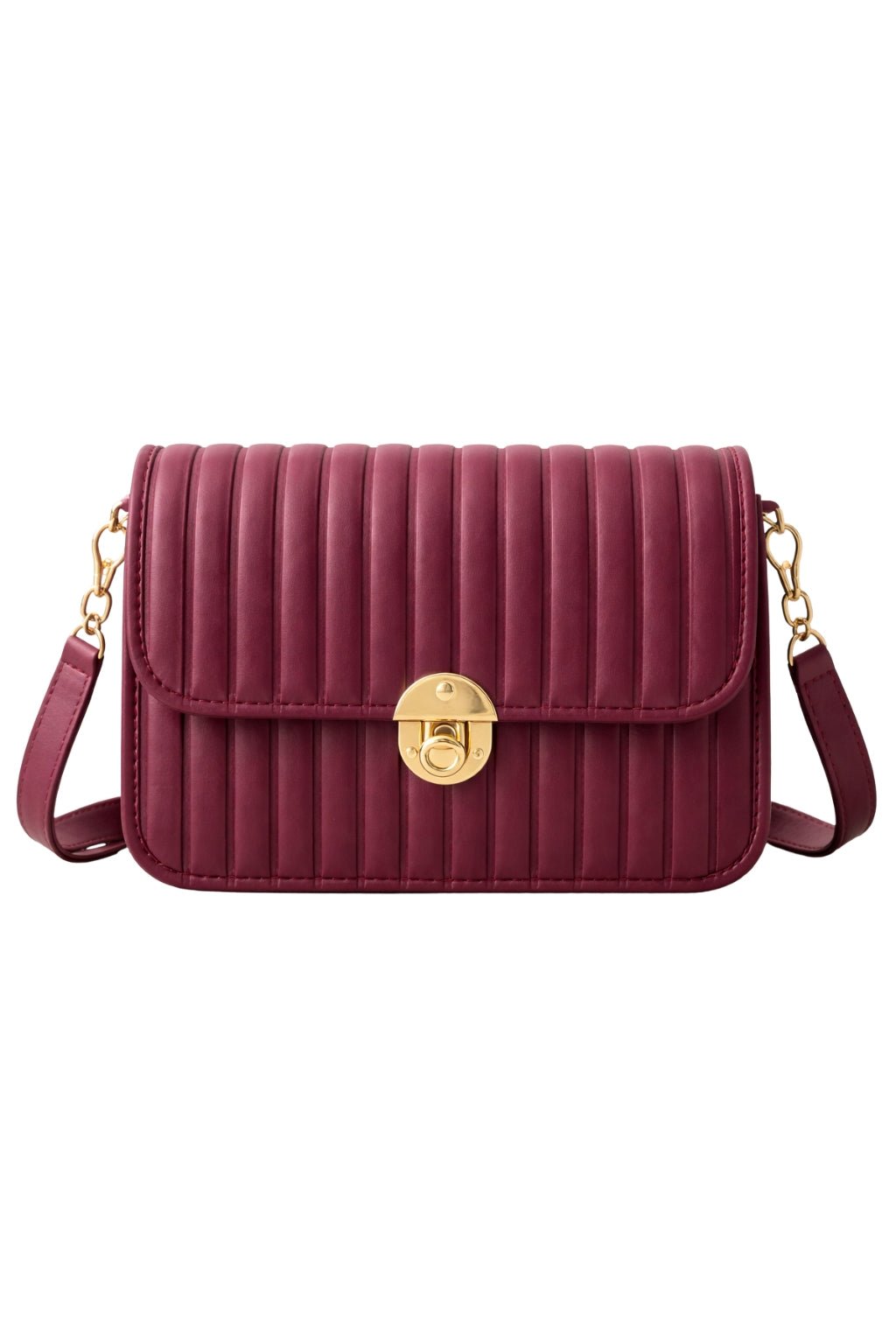Elegant burgundy Pleated Crossbody Bag - Nishat Creative Store