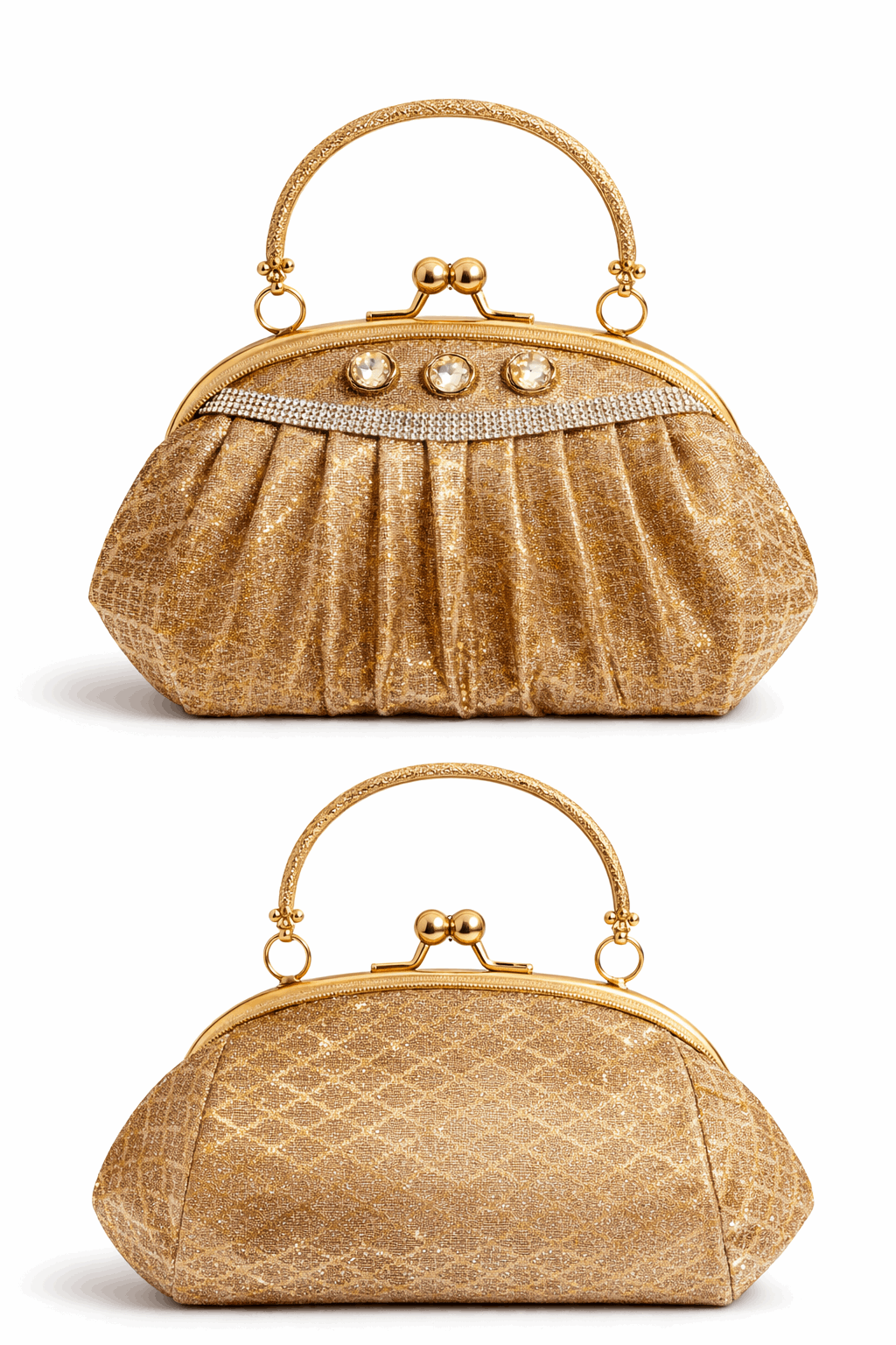 Elegant Champagne Gold Clutch - Nishat Creative Store