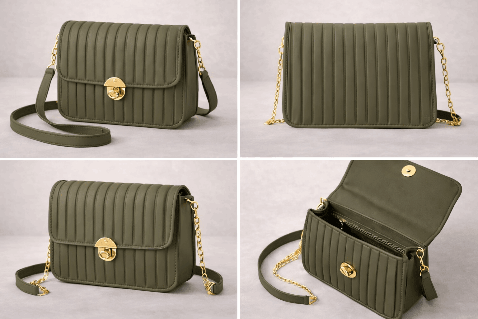 Elegant Dark grayish Brown Pleated Crossbody Bag - Nishat Creative Store