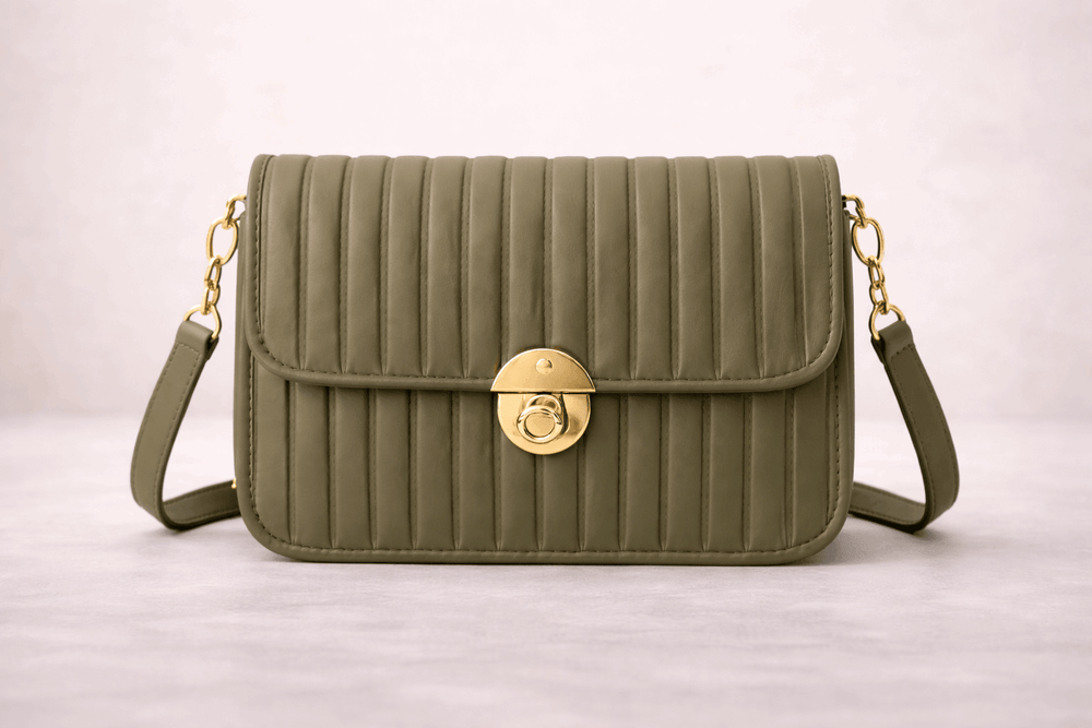 Elegant Dark grayish Brown Pleated Crossbody Bag - Nishat Creative Store