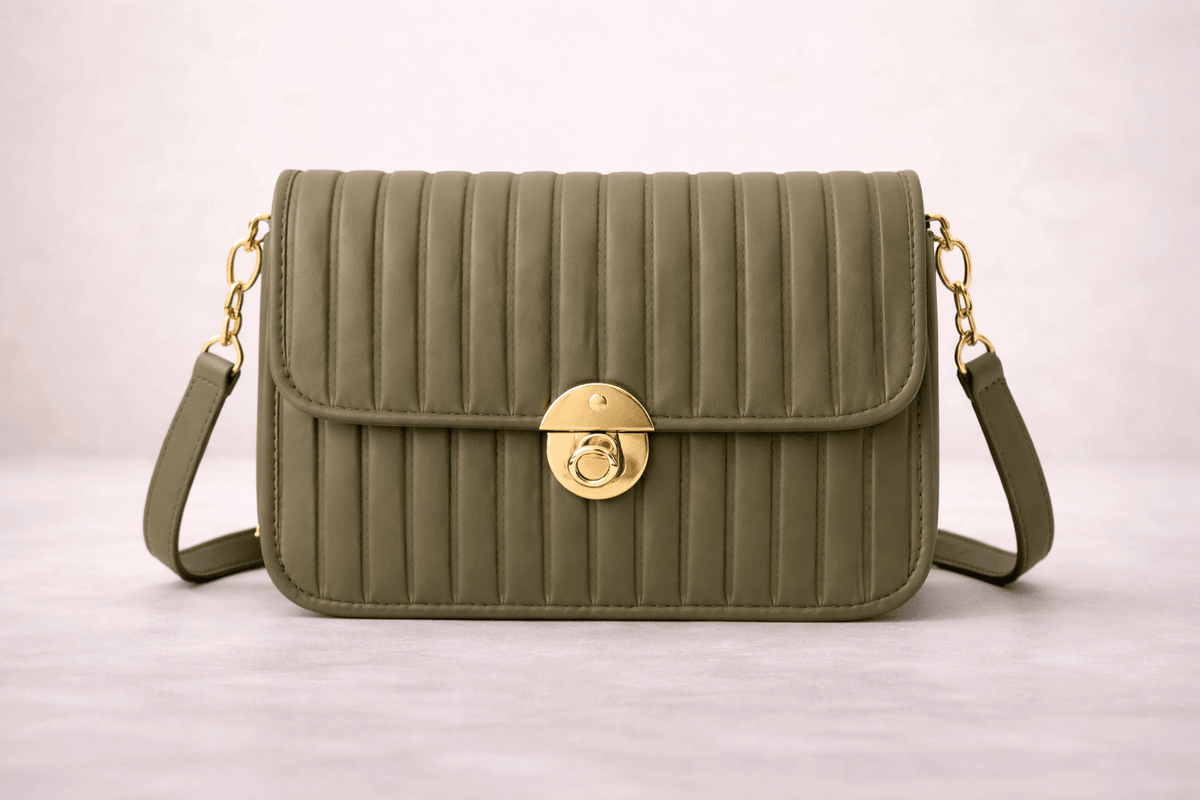 Elegant Dark grayish Brown Pleated Crossbody Bag - Nishat Creative Store