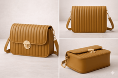 Elegant Mustard Pleated Crossbody Bag - Nishat Creative Store