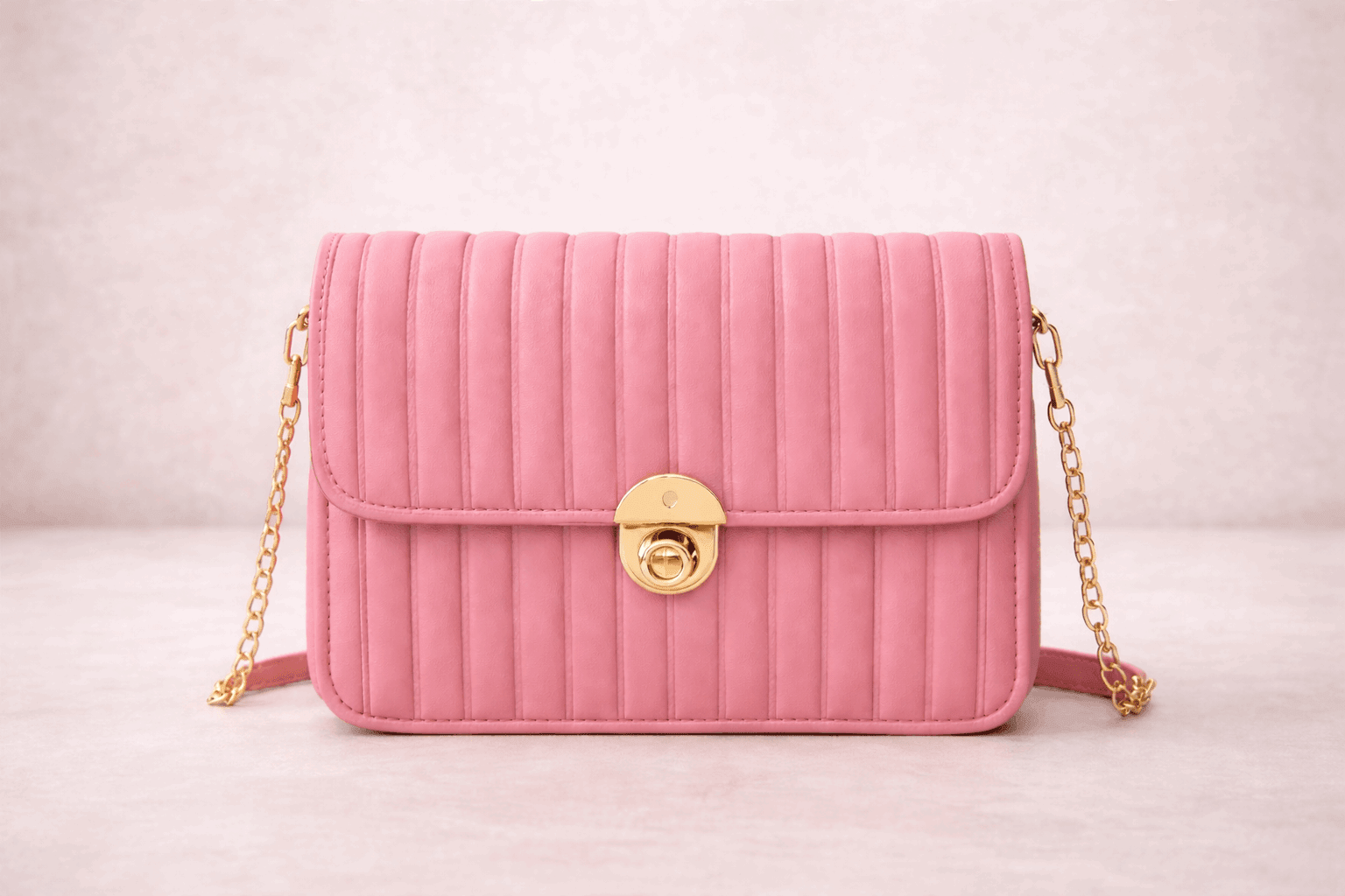 Elegant Pink Pleated Crossbody Bag - Nishat Creative Store