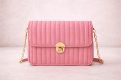 Elegant Pink Pleated Crossbody Bag - Nishat Creative Store