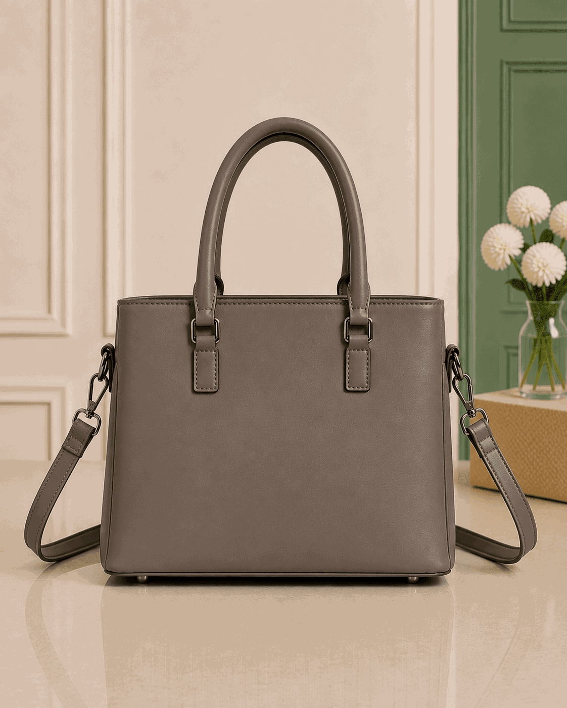 Elegant Pleated Leather Top-Handle Handbag - Nishat Creative Store