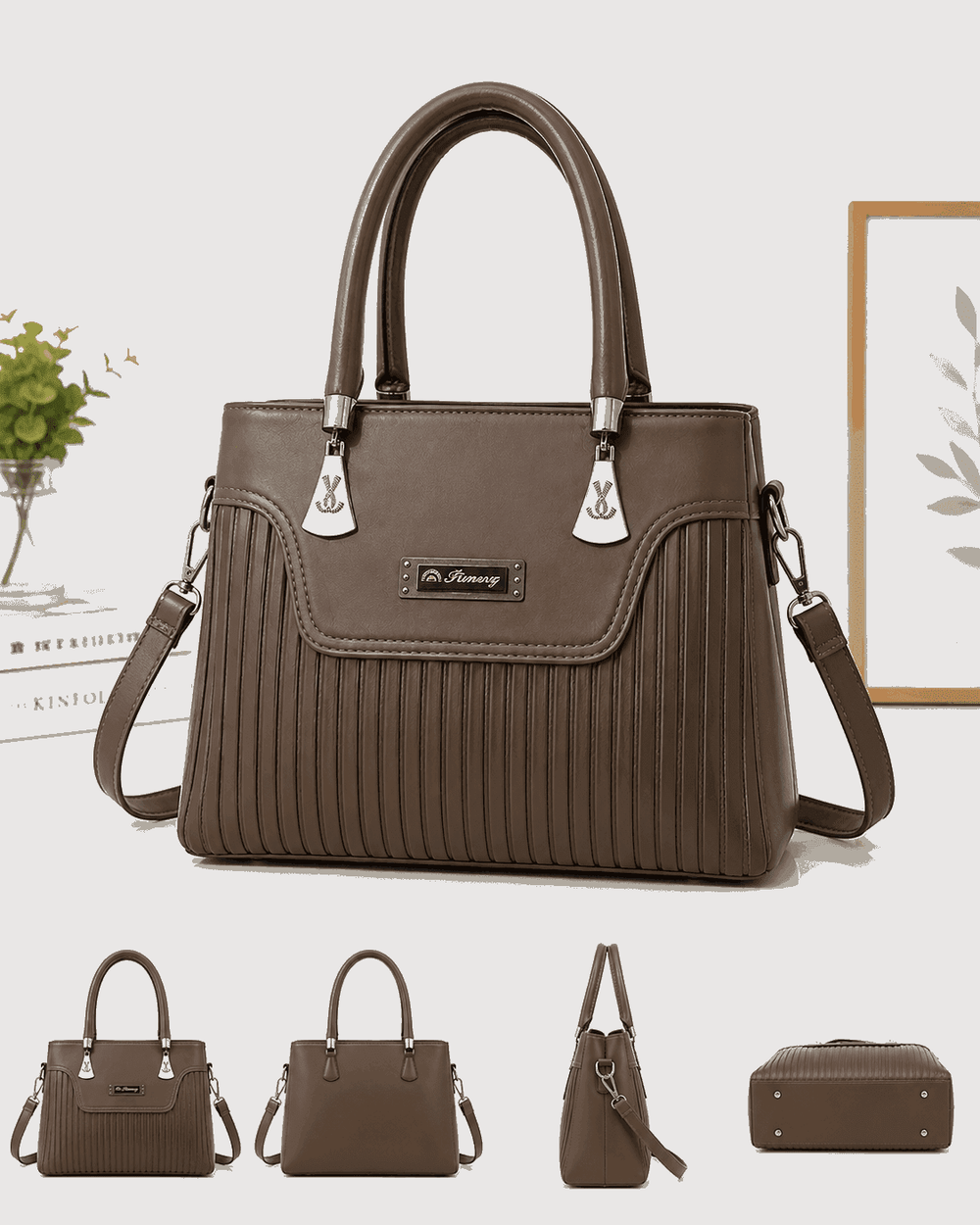 Elegant Pleated Leather Top-Handle Handbag - Nishat Creative Store