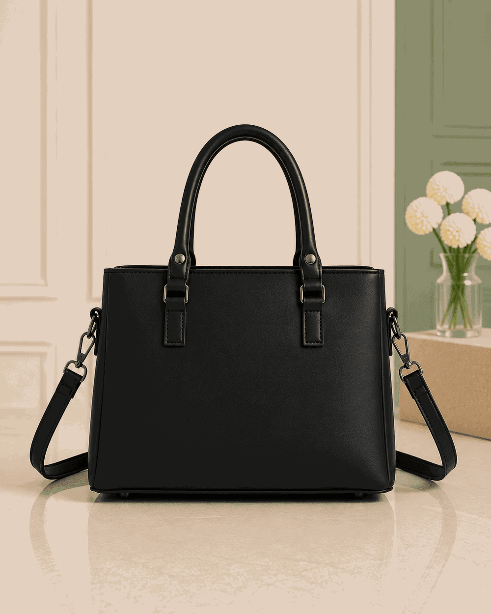 Elegant Pleated Leather Top-Handle Handbag - Nishat Creative Store