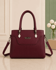 Elegant Pleated Leather Top-Handle Handbag - Nishat Creative Store