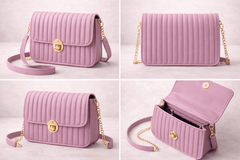 Elegant Purple Pleated Crossbody Bag - Nishat Creative Store