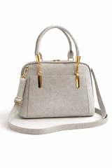 Elegant Shimmer Top-Handle Satchel – Beige - Nishat Creative Store
