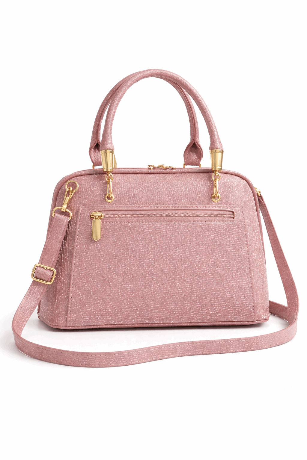 Elegant Shimmer Top-Handle Satchel –Pink - Nishat Creative Store