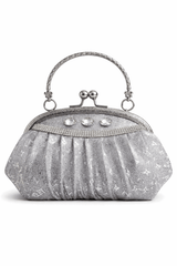 Elegant Silver Crystal Clutch - Nishat Creative Store