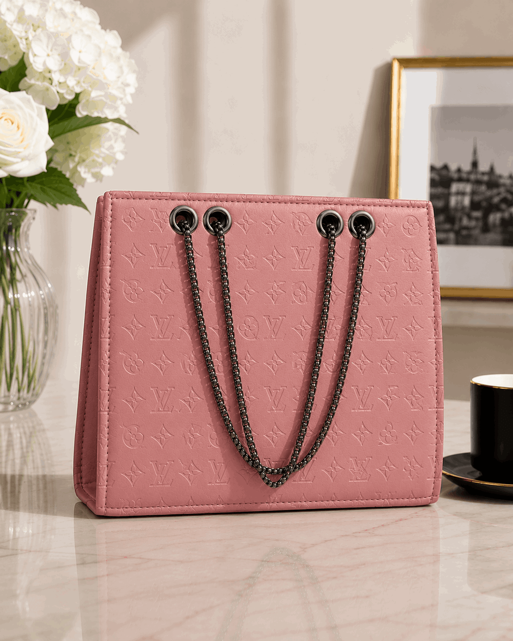 Embossed LV Monogram Tote Bag - Nishat Creative Store
