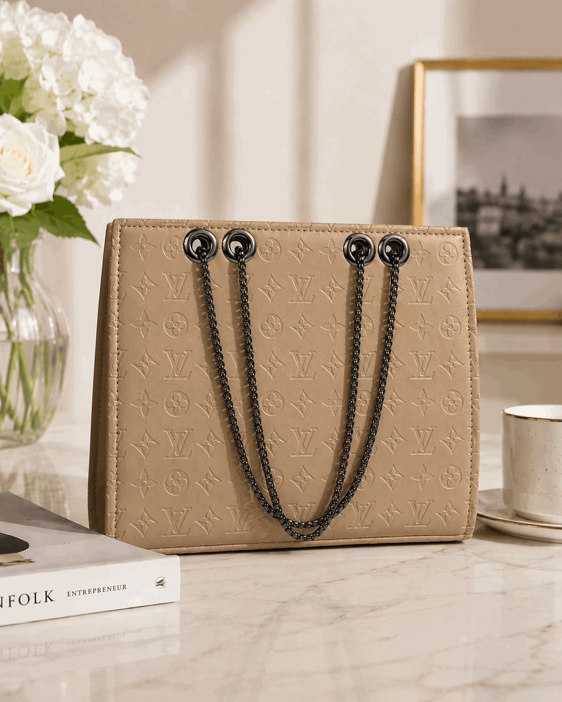 Embossed LV Monogram Tote Bag - Nishat Creative Store